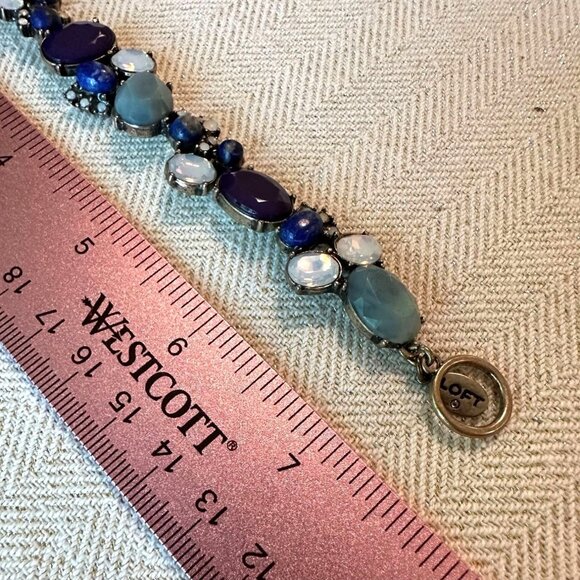 Loft Y2K Style Gemstone-Inspired Bracelet W/ Toggle Closure & Mixed Blue Stones - Picture 6 of 6